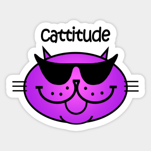 Cattitude 2 - Purple Haze Sticker